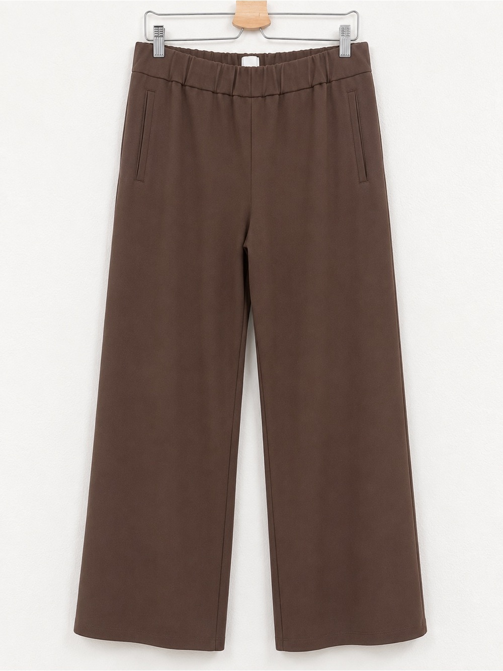 Maeve Wide Leg Brown Pull-On lounge Pants casual Anthropologie large workwear